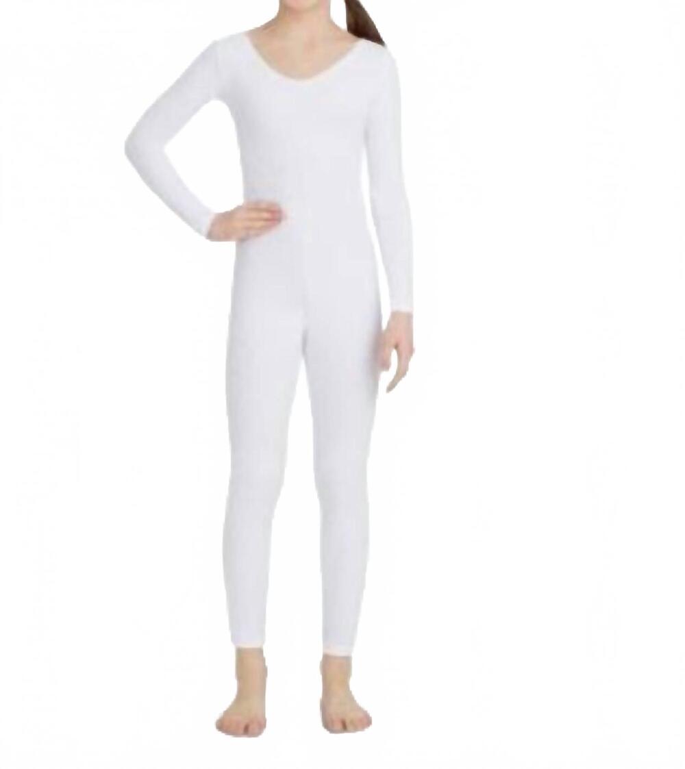 NEW CAPEZIO kids' long sleeve solotard in white